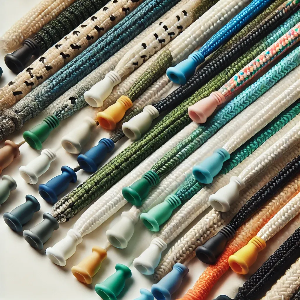 Silicone dipped drawcords in different colors